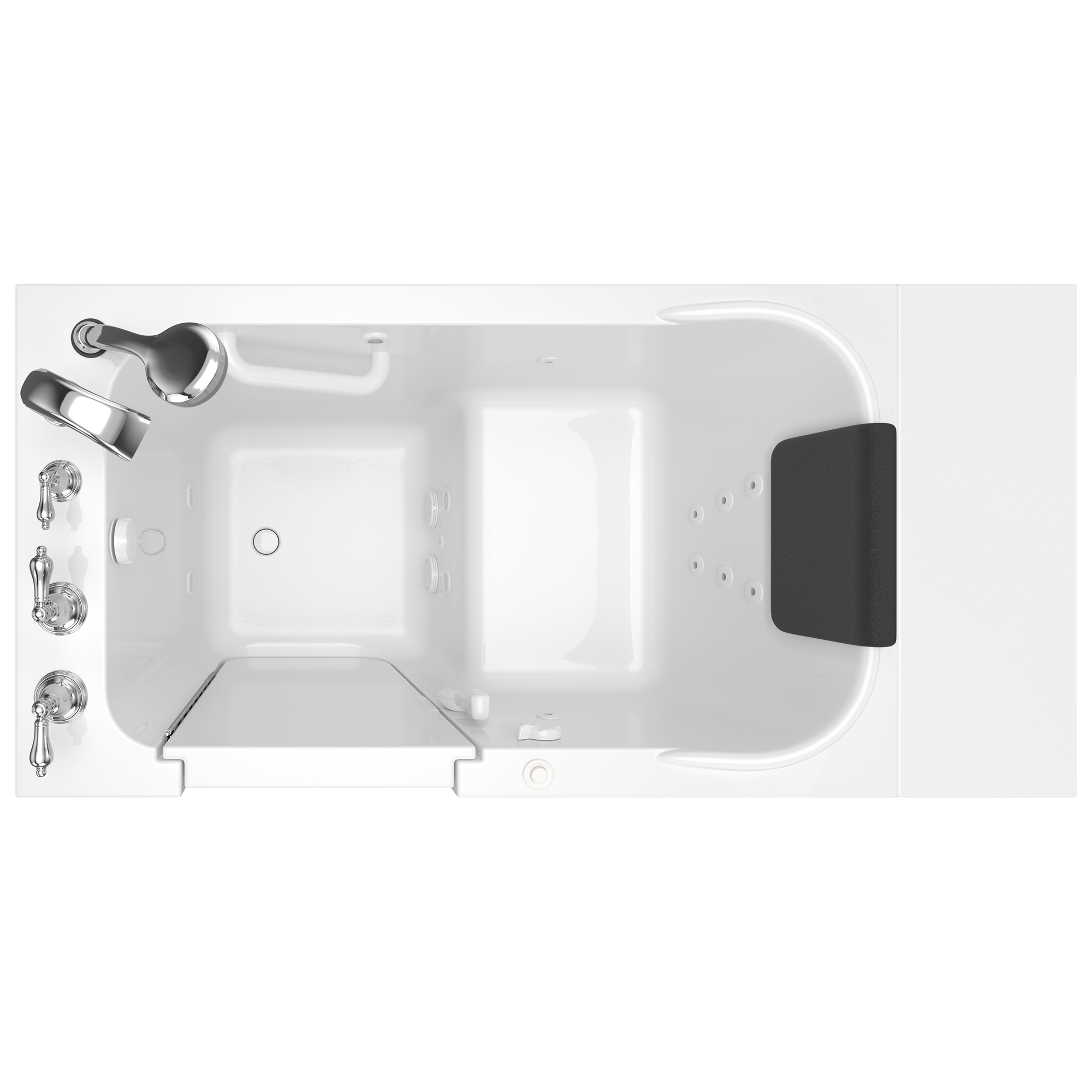 Gelcoat Premium Series 28 x 48 Inch Walk in Tub With Whirlpool System   Left Hand Drain With Faucet WIB WHITE